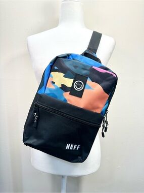 Neff Covershot Sling Bag, Black Neon Camo Backpack Unisex Daypack NWT